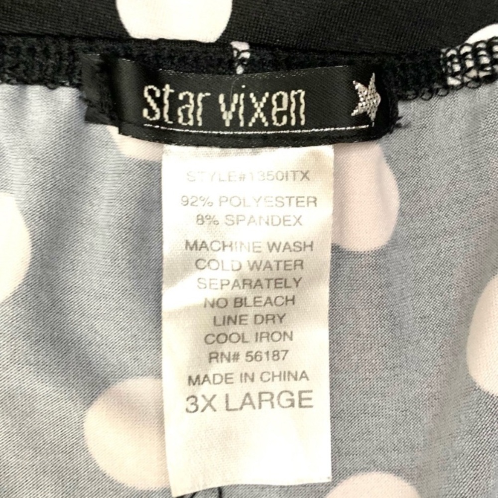 Star Vixen black and white polka dot sleeveless A-line dress- 3X - Picture 2 of 9